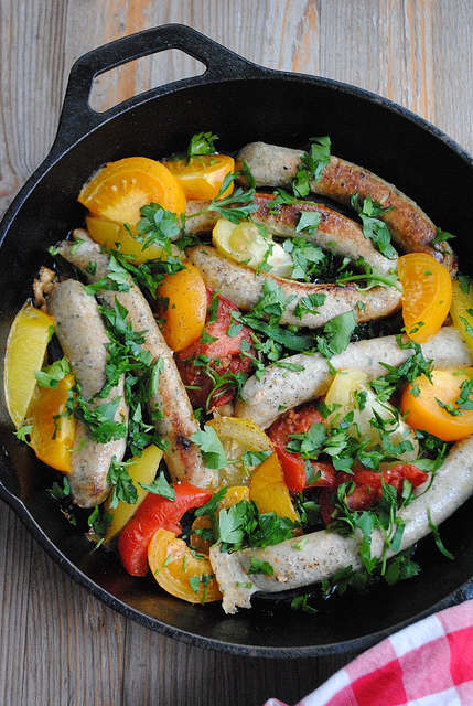 Chicken Sausages with Heirloom Tomatoes | My Halal Kitchen