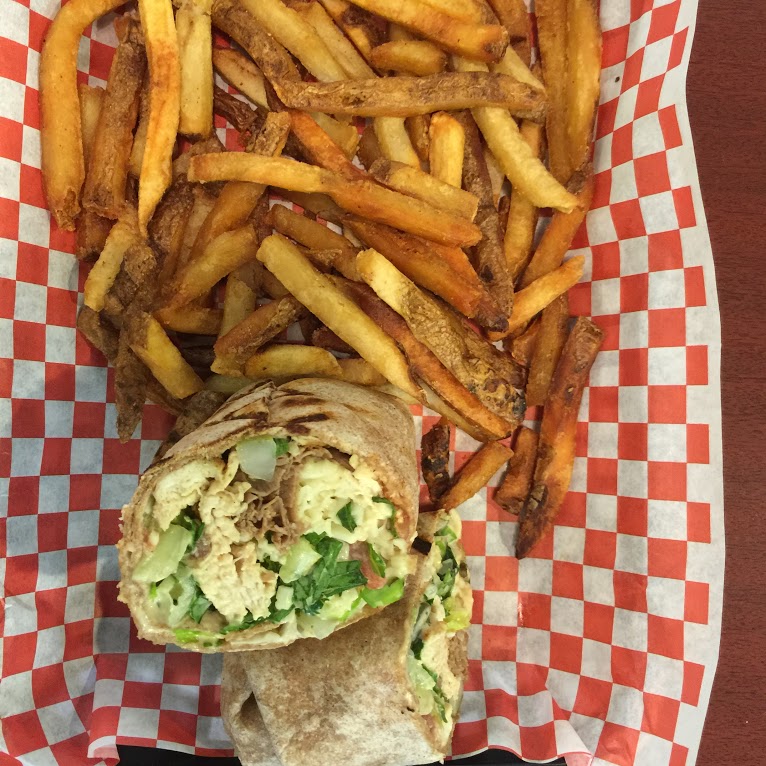 The Mediterranean wrap and fries. 