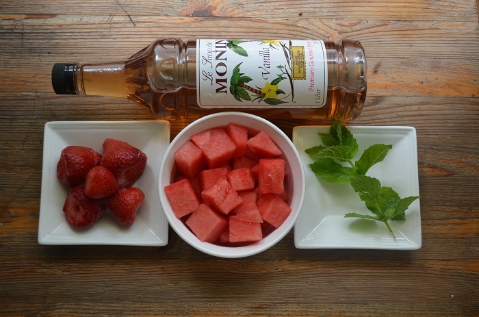 Ingredients for Strawberry, Mint and Watermelon Zipsicles