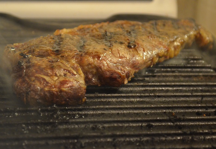 NY STrip on indoor grill