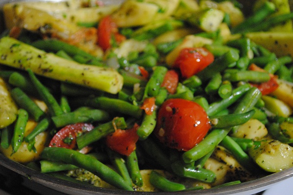 add beans to stewed zucchini