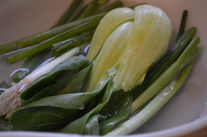 bok choy in cold water