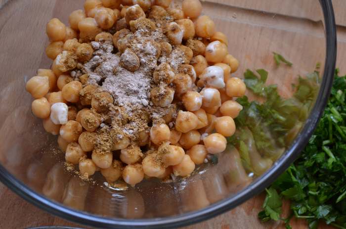 chickpeas and spice in bowl