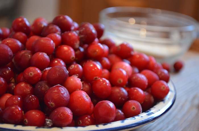cranberries on plate