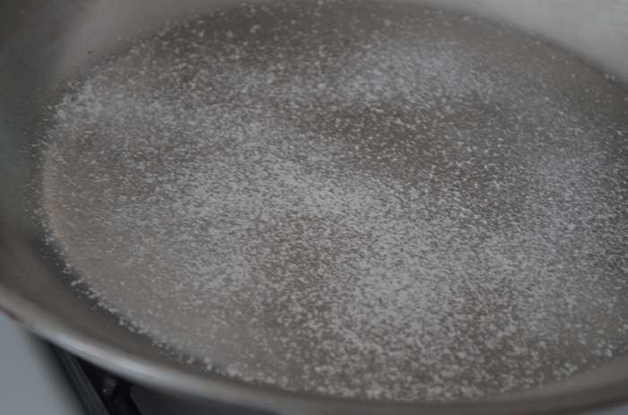 salt the pan