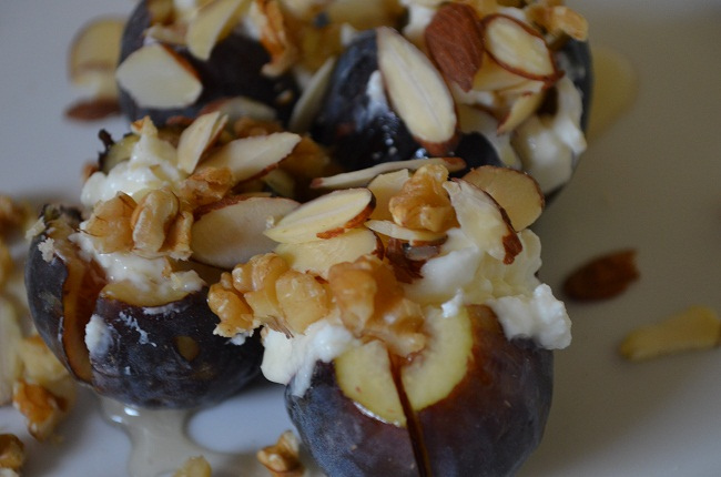Stuffed Figs with Creme Fraiche, Honey & Almonds | My Halal Kitchen